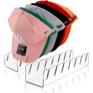 Hat Stand for Baseball Caps, 2 Pack No Install Acrylic Hat Organizer for 14